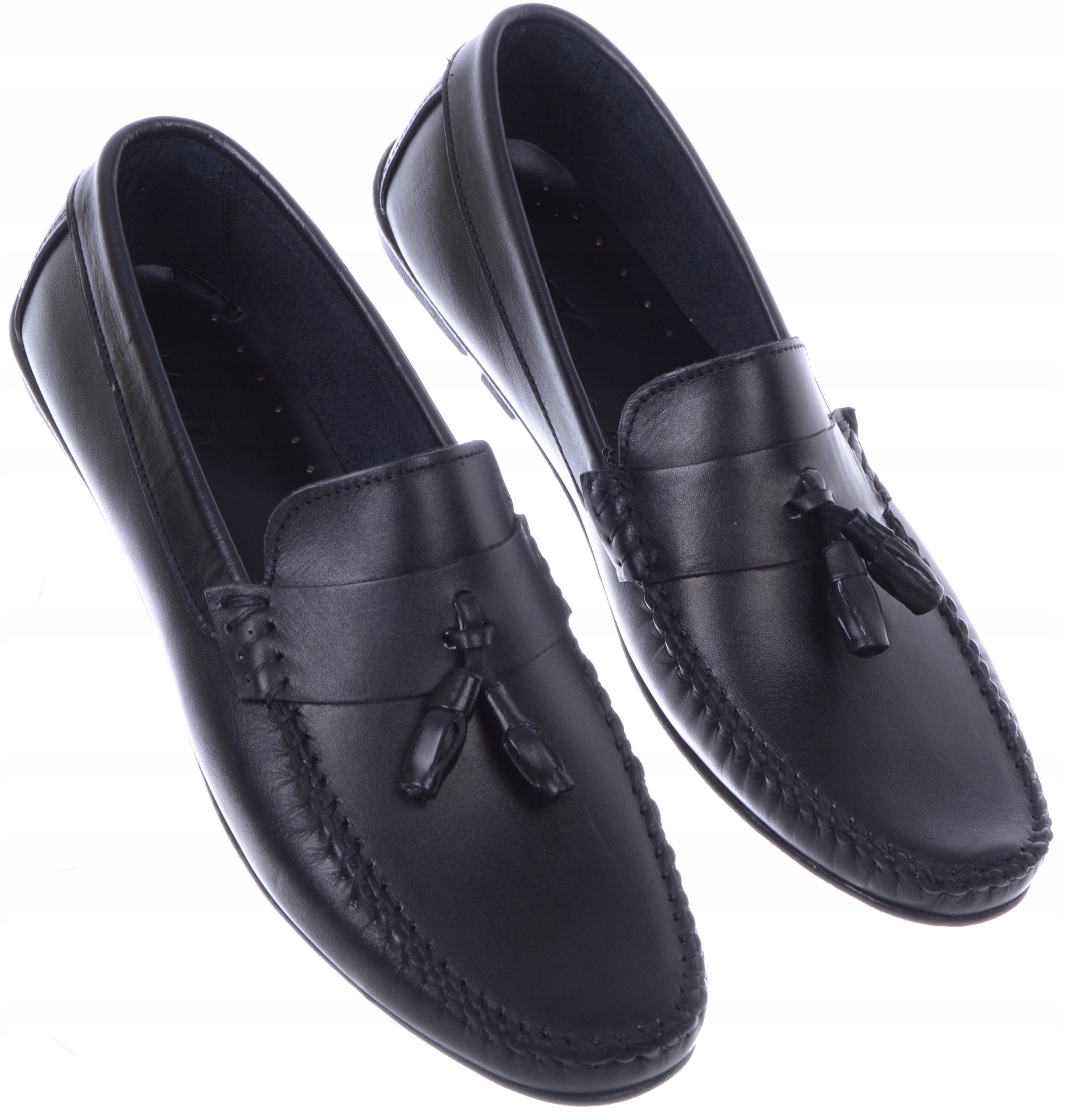 Černé klasické kožené mokasíny pro muže 41