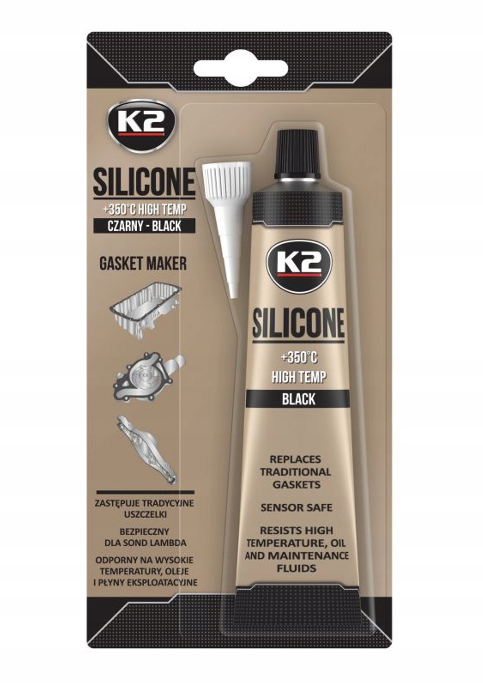 

K2 Silikon Wysokotemperaturowy Czarny 85g +350C