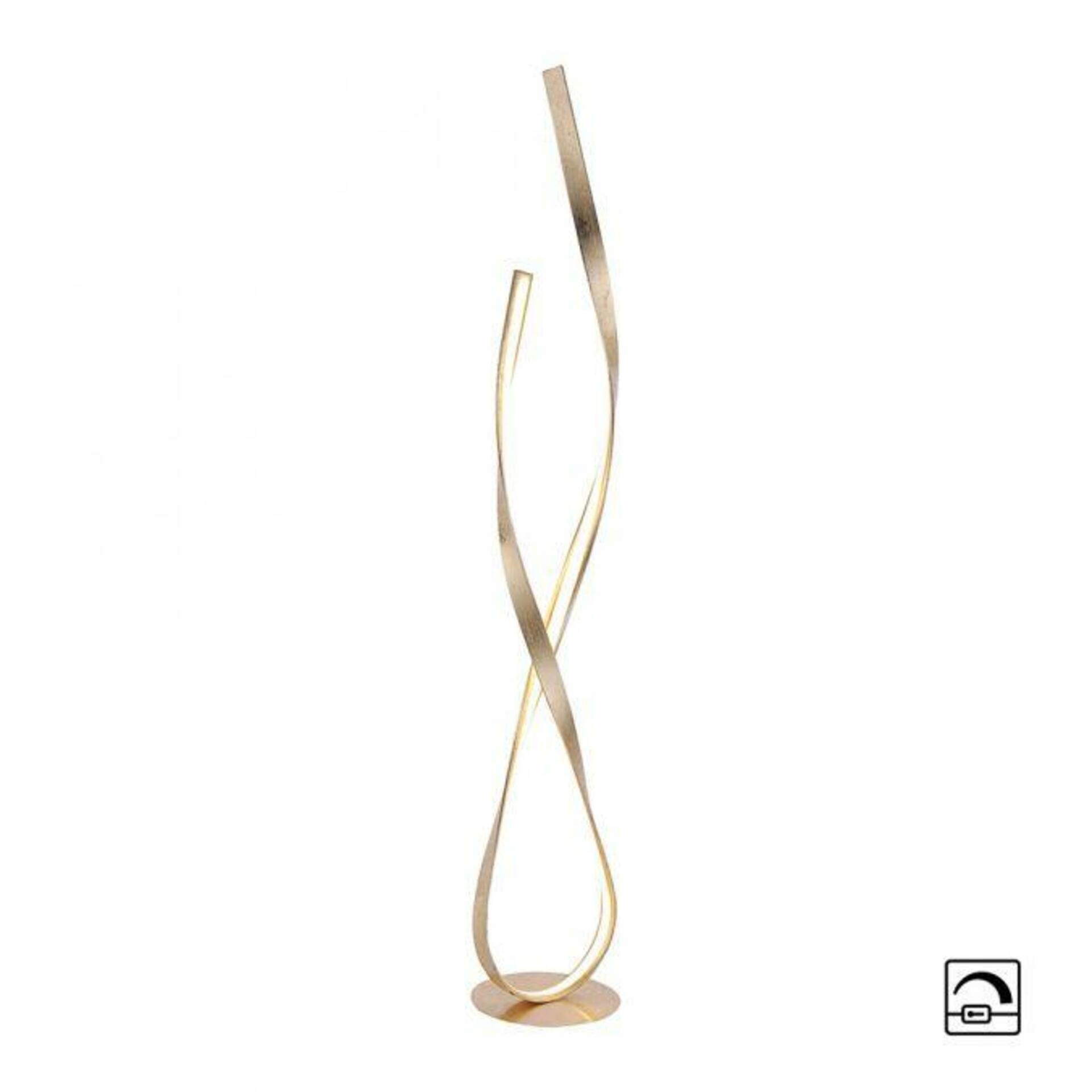 Led stojacia lampa dizajnová, imitácia zlata, stmievateľná, 3000K, 29,5W