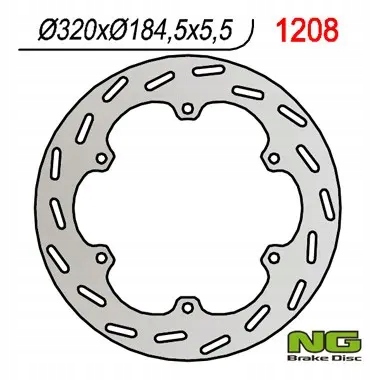 Zadný brzdový kotúč NG1208 (316X184,5X5,5) (6X10,5 mm)
