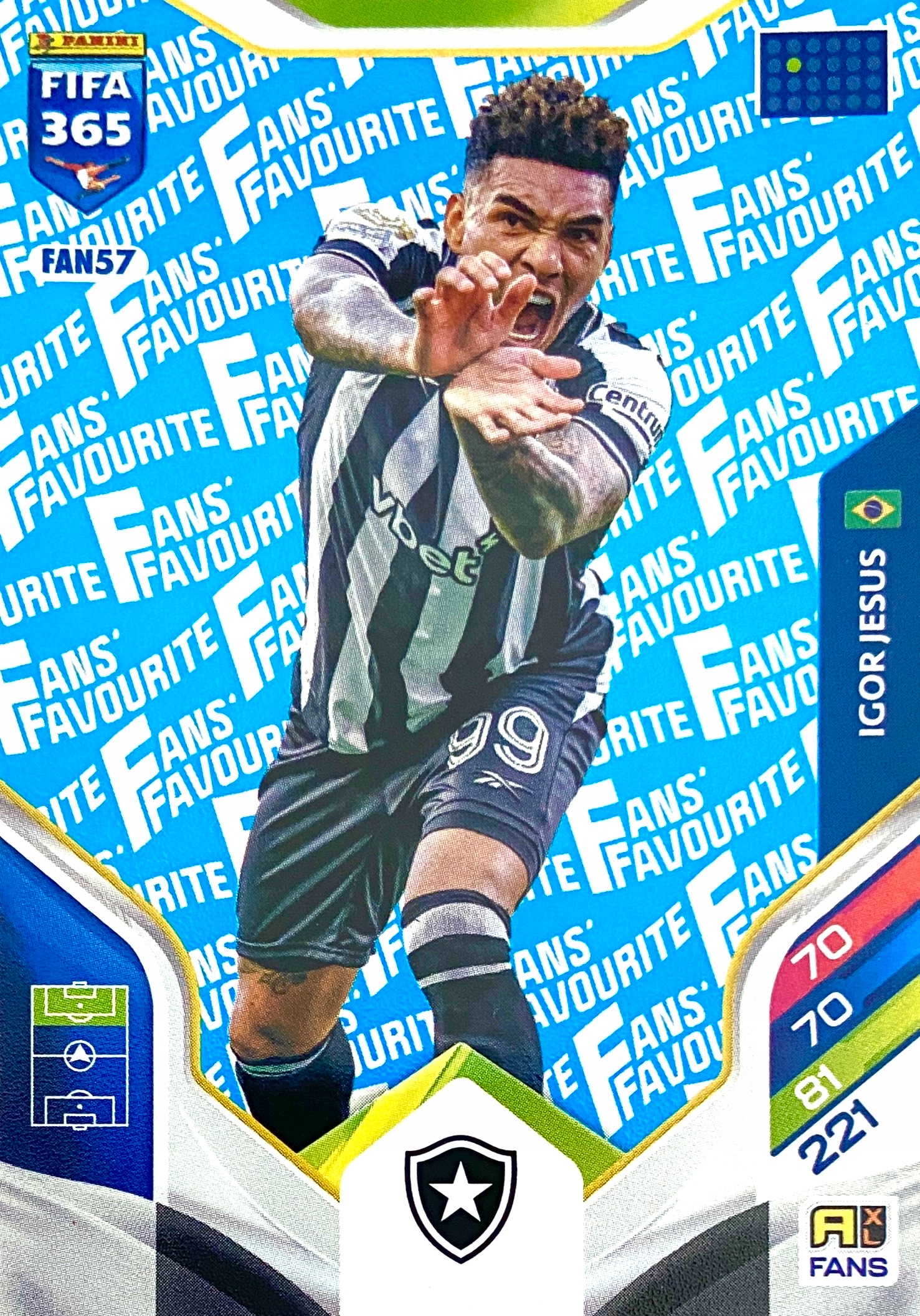Panini Fifa 365 2026 Fans Favourite blue FAN57 Igor Jesus Botofago