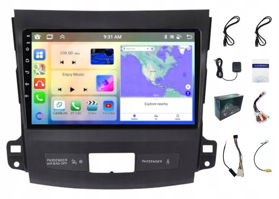 Android Rádio S Navigací Citroen C-crosser 2007-2012 Carplay 6GB Ram 128GB Rom