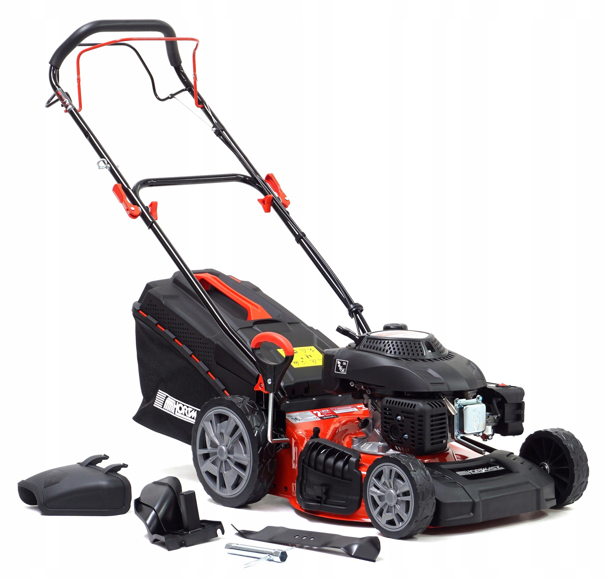 Kosiarka spalinowa Hortmasz z napędem 46 cm, 161 cm3, 4w1, żeliwna tuleja