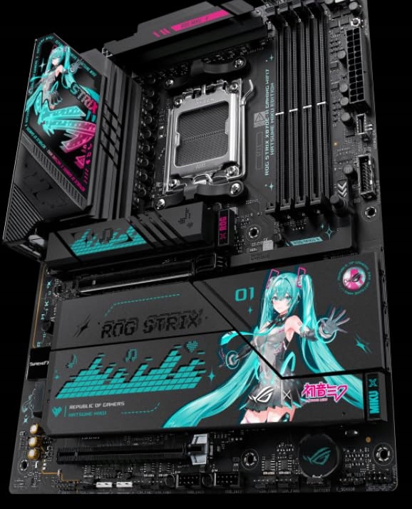 ASUS ROG Strix X870E-H Gaming WiFi7 Hatsune Miku Edition ATX Motherboard — miniatura 3