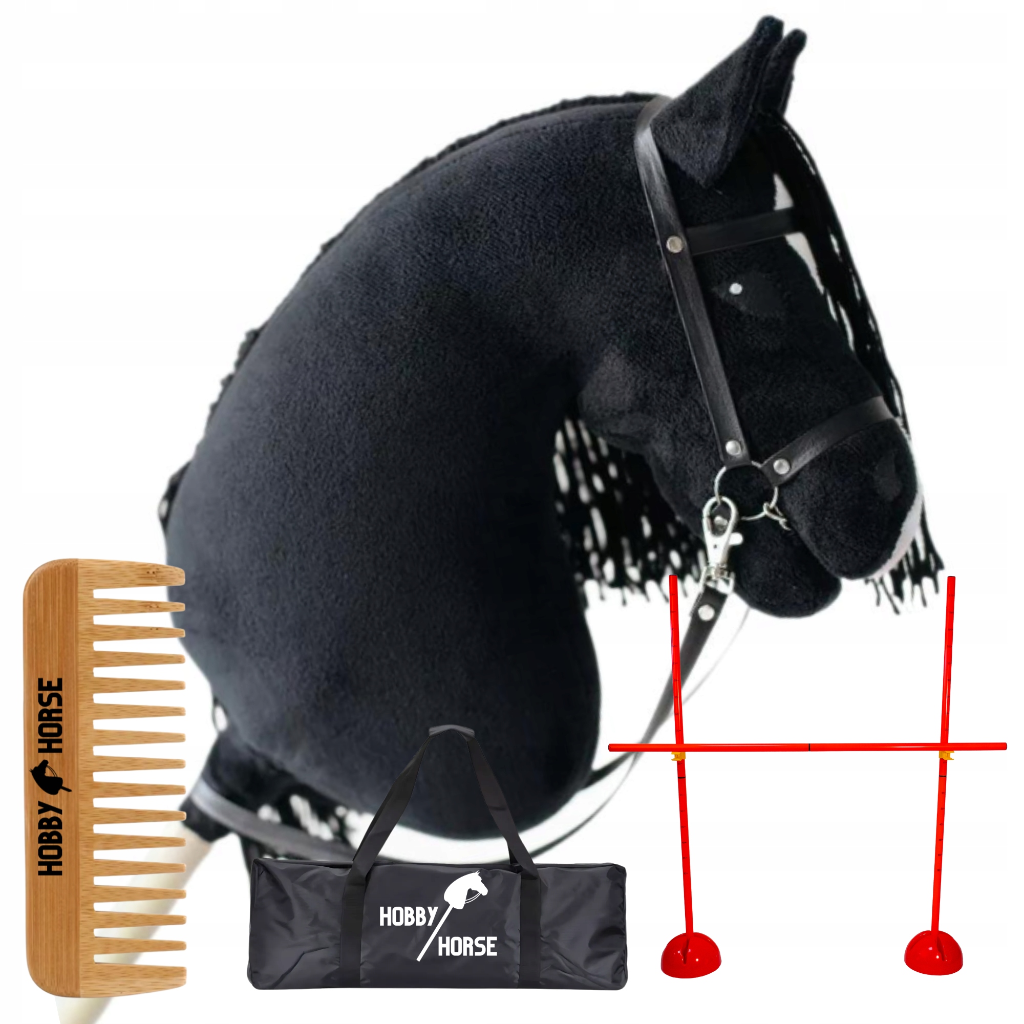 Zestaw Hobby Horse Koń Na Kiju A4 Przeszkoda Do Skakania 120CM Grzebień