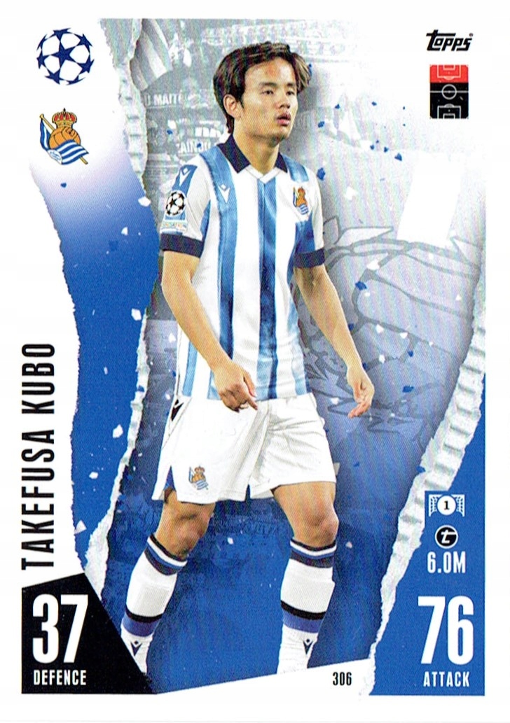 Match Attax 2023-2024 Team Mate Real Sociedad 306 Takefusa Kubo