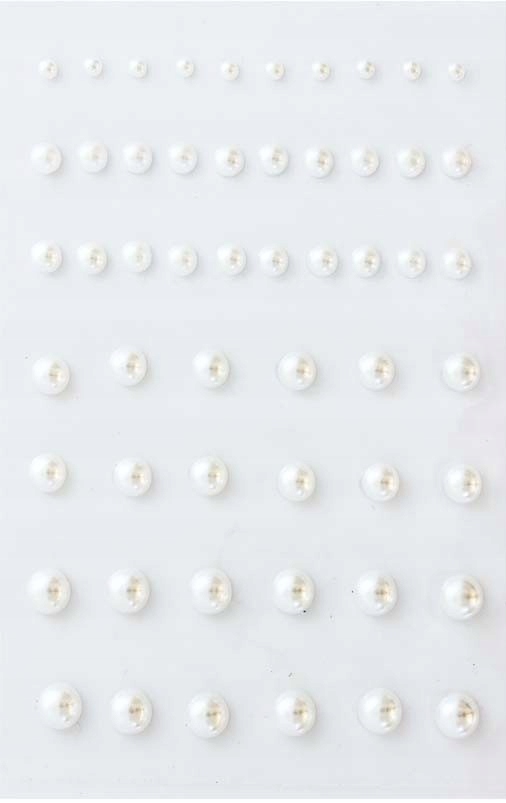 Perełki samoprzylepne 3-7 mm 54 szt białe