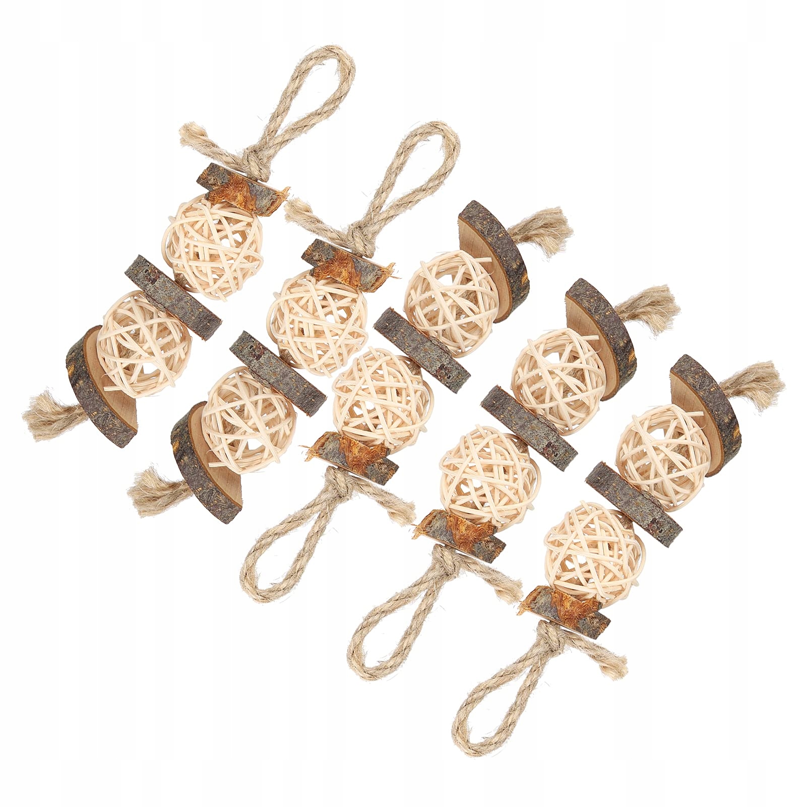 KAUSTÄBCHEN Zabawki Dla Papug Zestaw 5 Sztuk Naturalne Drewno i Rattan — miniatura 4