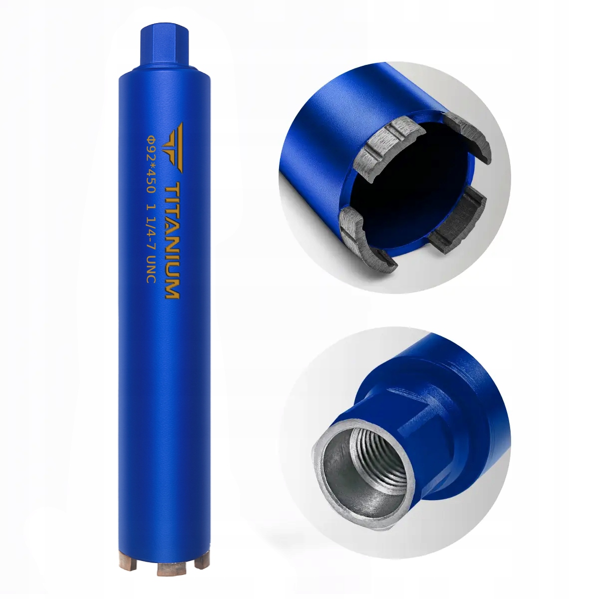 Wiertło diamentowe koronowe do betonu otwornica 92mm 450mm Titanium