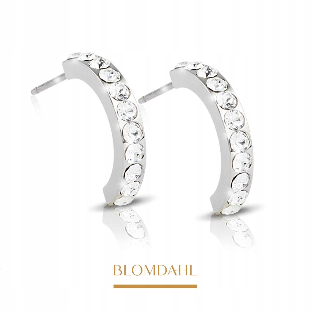 Hypoalergenní Náušnice Blomdahl Přívěsek Brillance Curved Crystal 15 mm