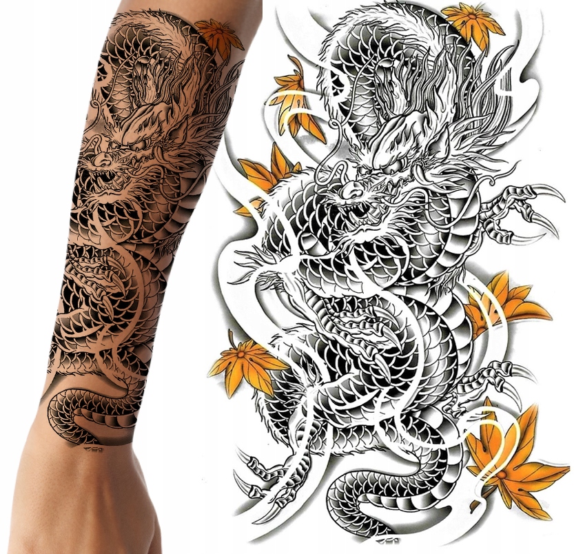 

Tatuaż zmywalny smok orientalny chiński kung fu