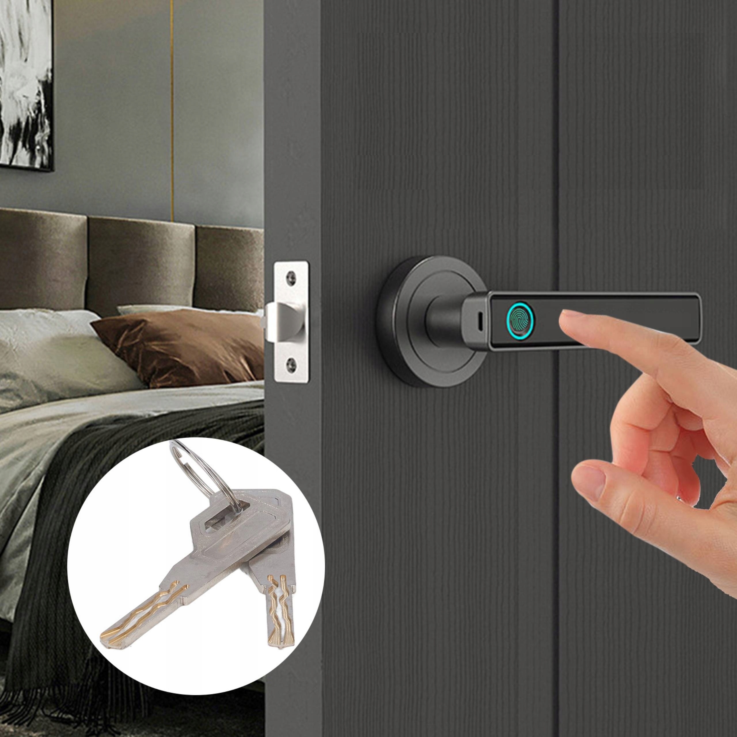 KLAMKA CYFROWA ELEKTRONICZNA ODCISK PALCA Producent bez marki