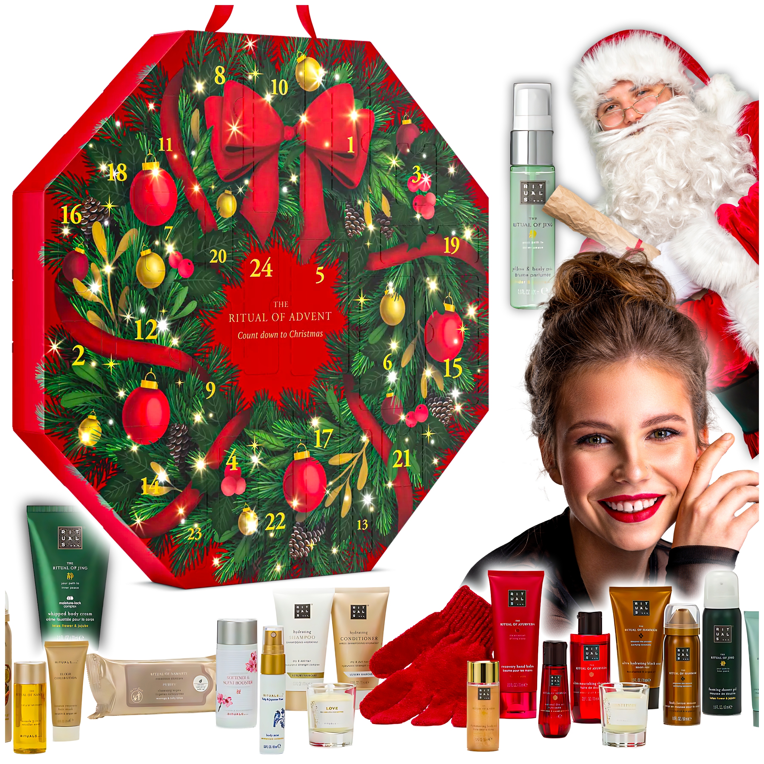 Rituals Kalendarz Adwentowy 2025 z kosmetykami zestaw kosmetyków wieniec