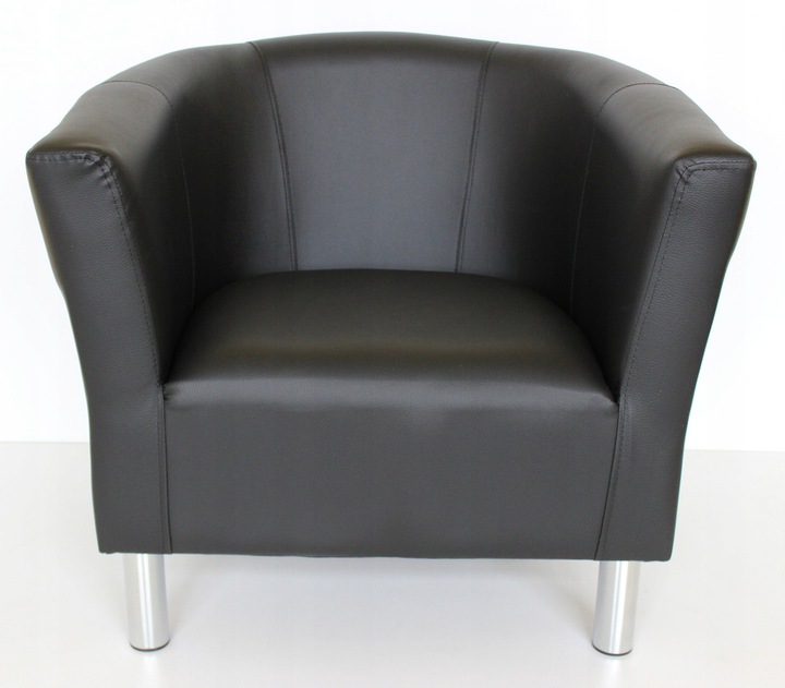 Fotel Klubowy Sante - skaj eko skóra czarny klub