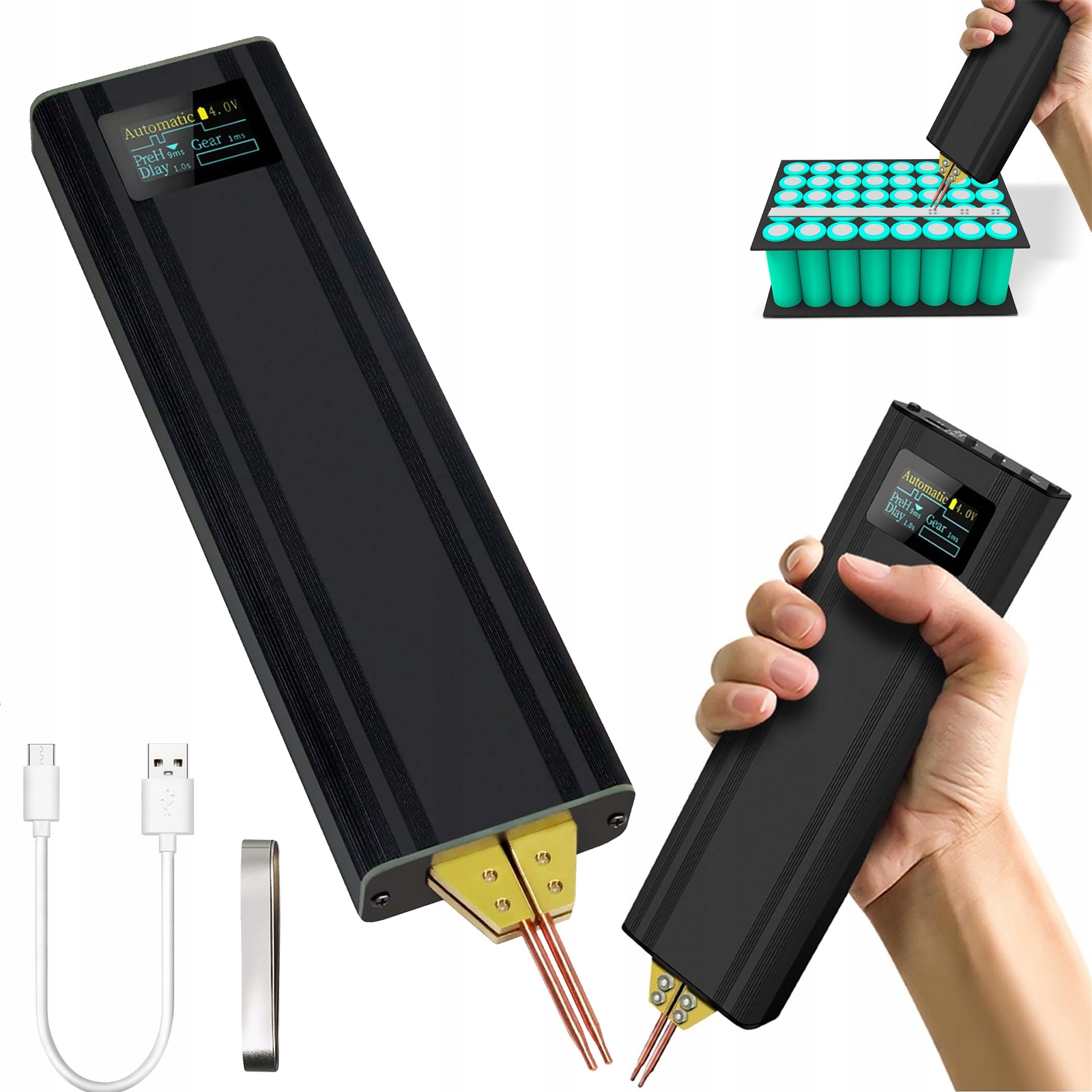 Přenosná ruční bodová svářečka s sítí Mini 18650