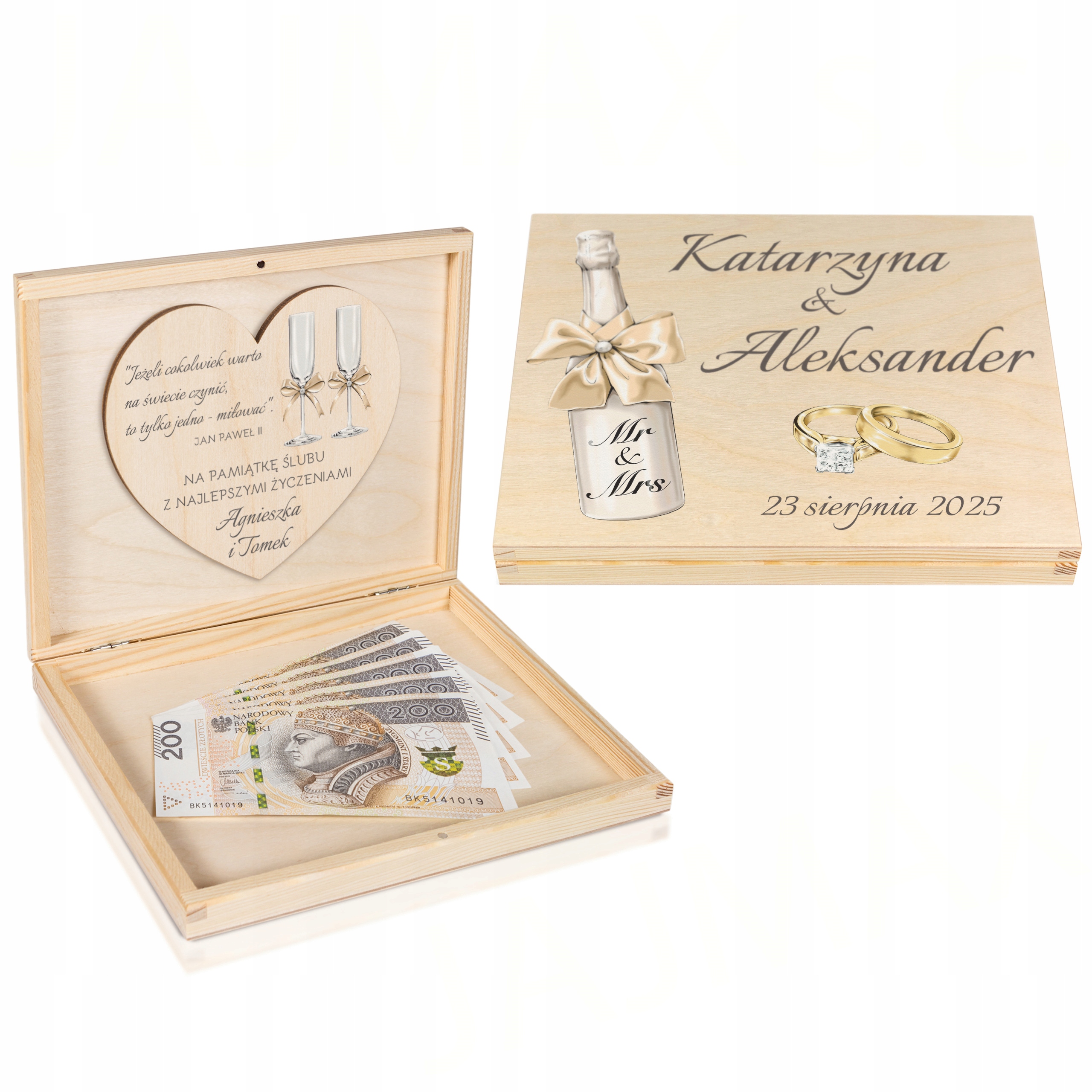 

Pudełko na pieniądze Ślubny Wesele Ślub