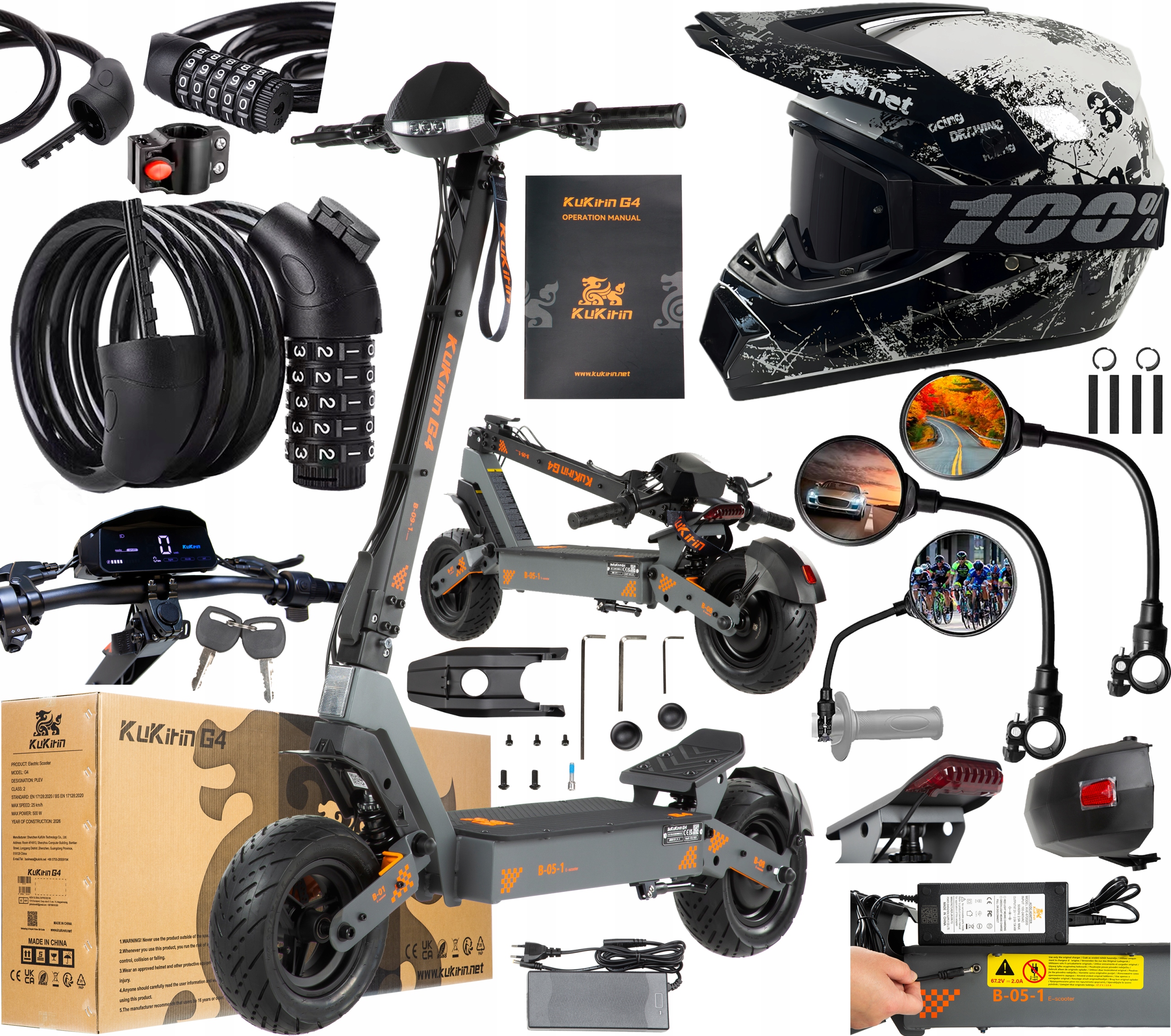 2026 KuKirin G4 Pojazdy elektryczne 2000W 60V 20Ah 70KM/H 75KM 11" +Prezent