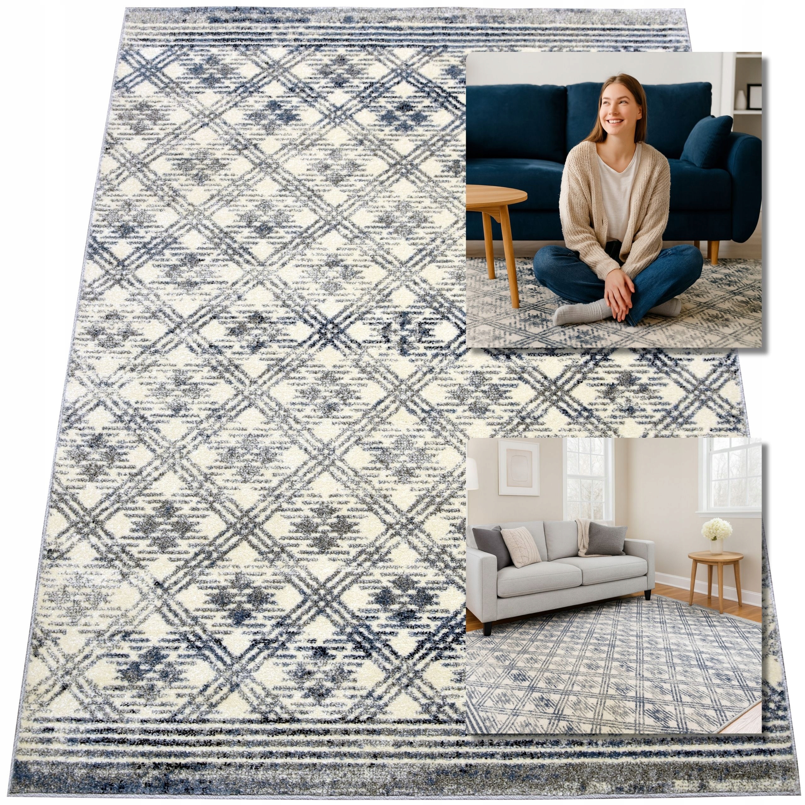 Moderní Koberec Šedý Módní Koberec Do Obývacího Pokoje Adventure 15 mm 120x170