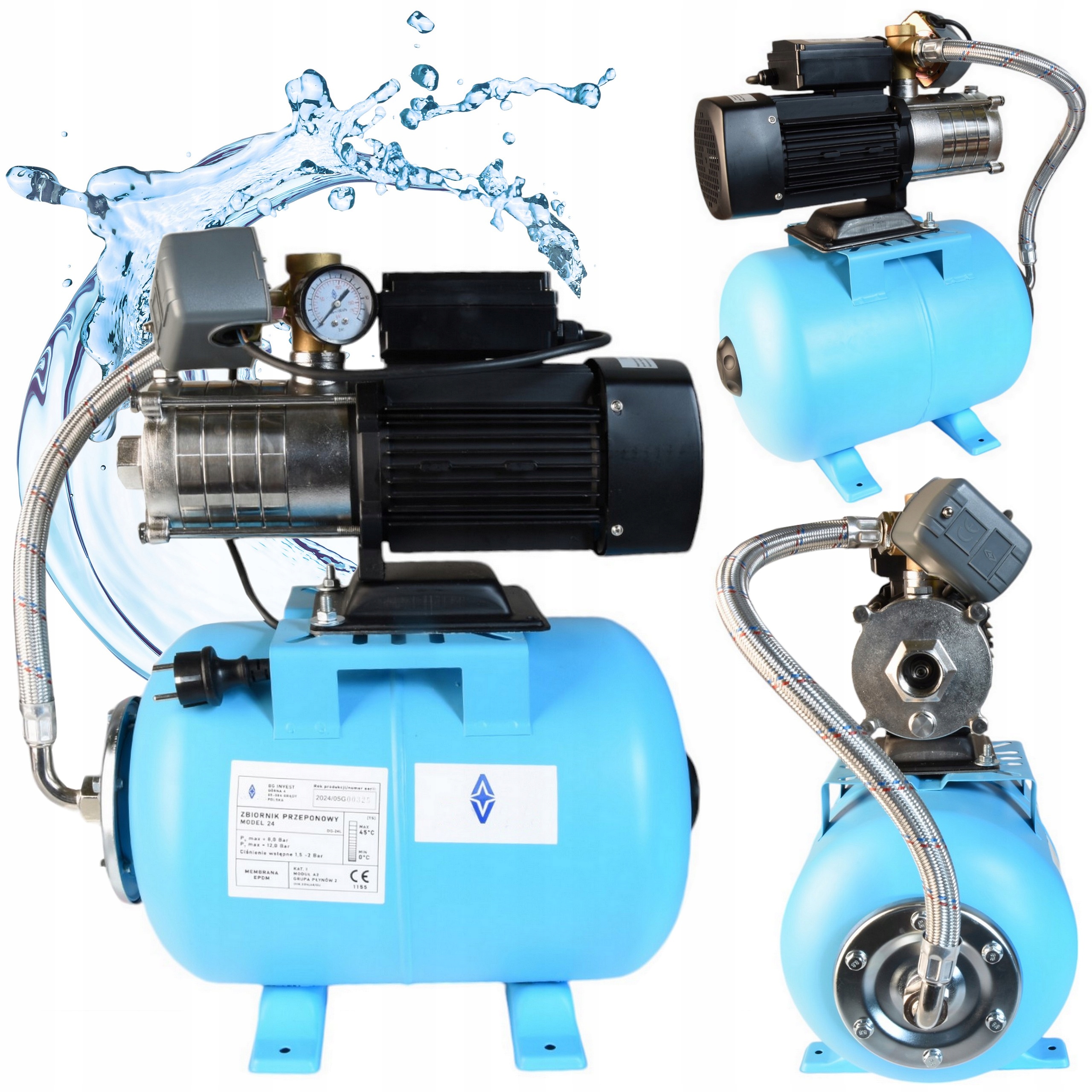 Hydrofor Na Vodu 24L Čerpadlo Alpinox 550W Silné rotory Inox Premium 4200 l/h
