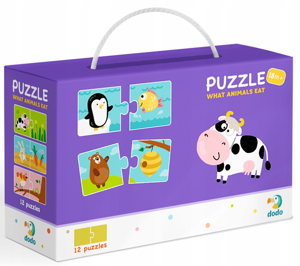 

Moje Pierwsze Puzzle Dodo Co jedzą zwierzęta 18m+