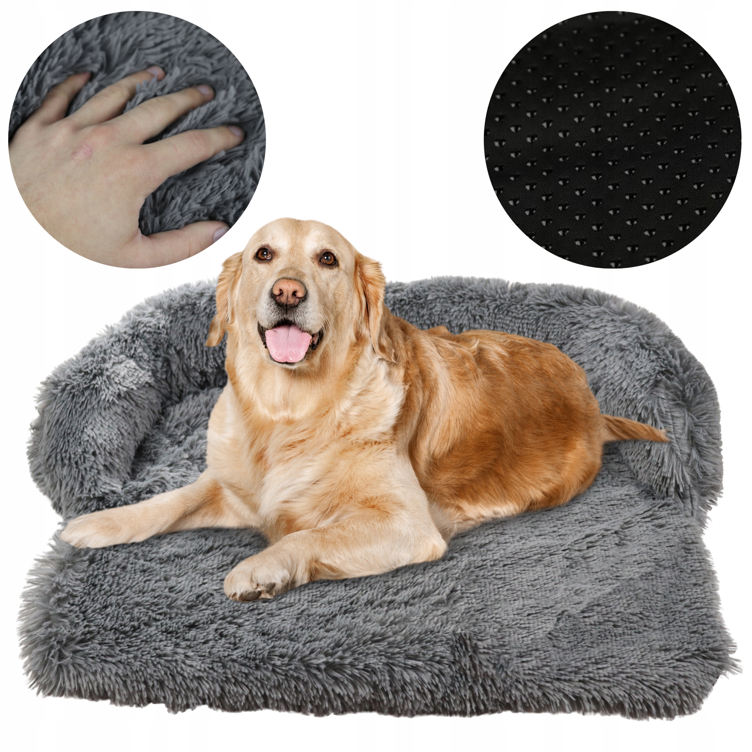 Levně Pelíšek Pro Psa Kočku Pluszové Měkké Chlupaté Sofa Kanapa 110x80 CM