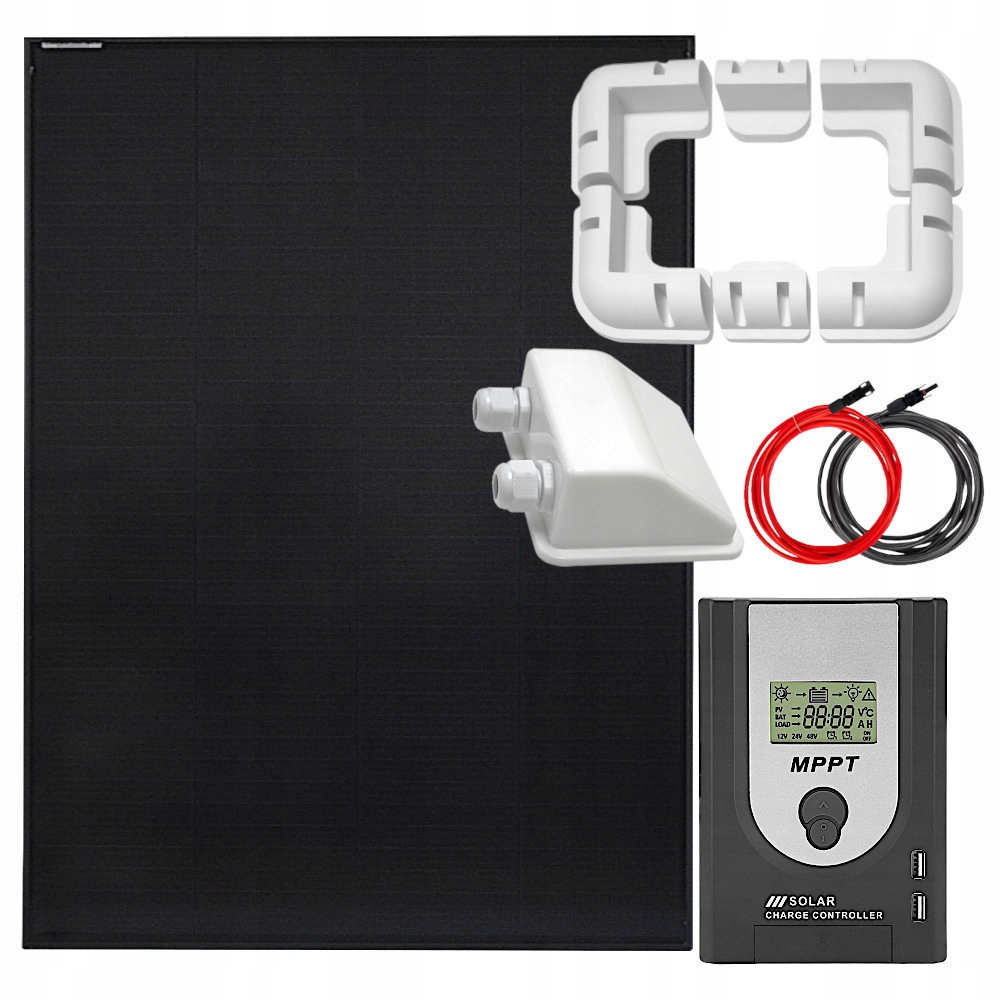 Zestaw Solarny 200W Fotowoltaiczny Uchwyty Montażowe Mppt