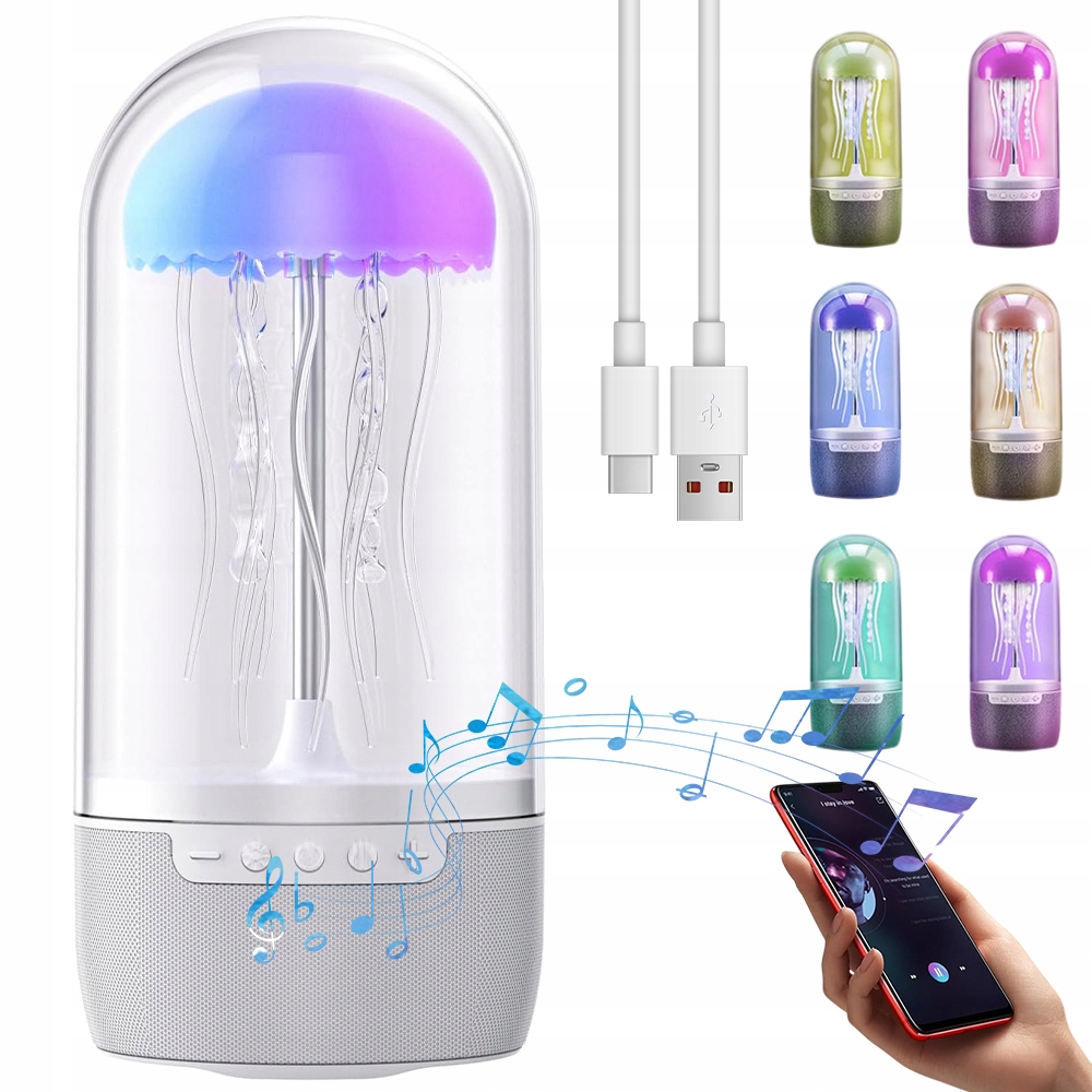 Relaxační Led Lampa Medúza S Bluetooth Reproduktorem Pro Výzdobu Interiérů