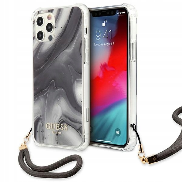 Etui Guess GUHCP12LKSMAGR Marble Collection dla iPhone 12 Pro Max 6,7" szar