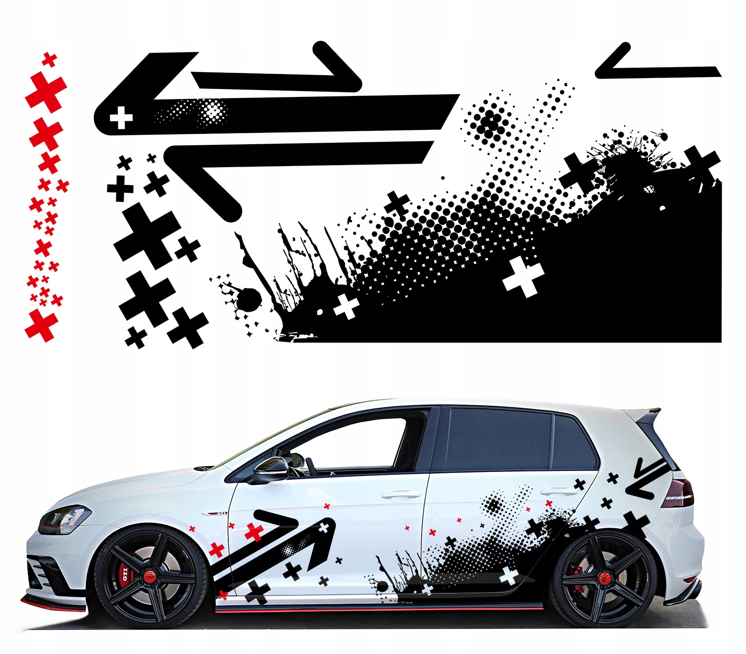 Samolepky na auto Motiv Plusy Šipky 94x400cm