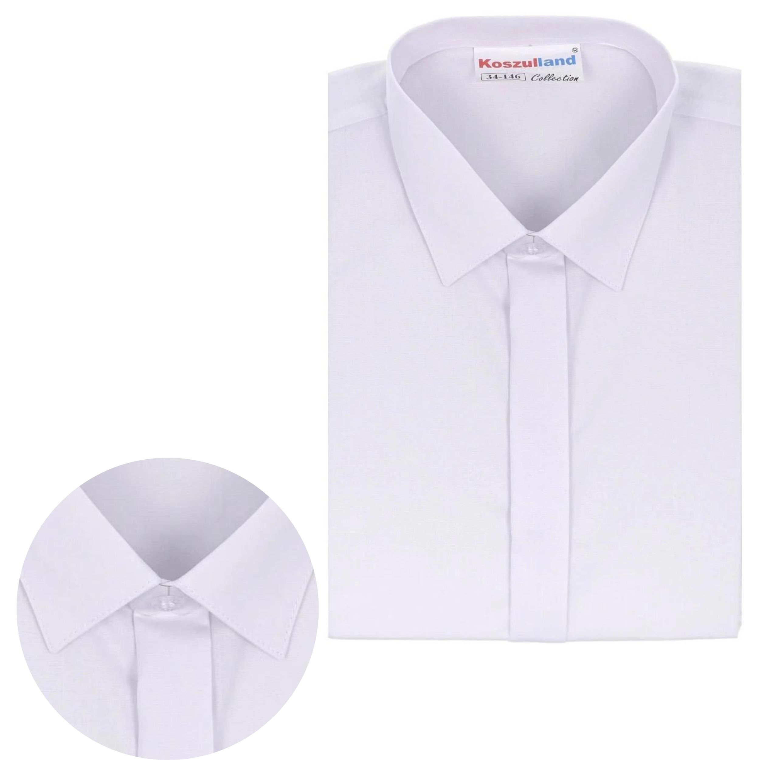 KOSZULA BIAŁA DLA CHŁOPCA 146 SLIM ELEGANCKA WIZYTOWA NA KOMUNIĘ POD ALBĘ