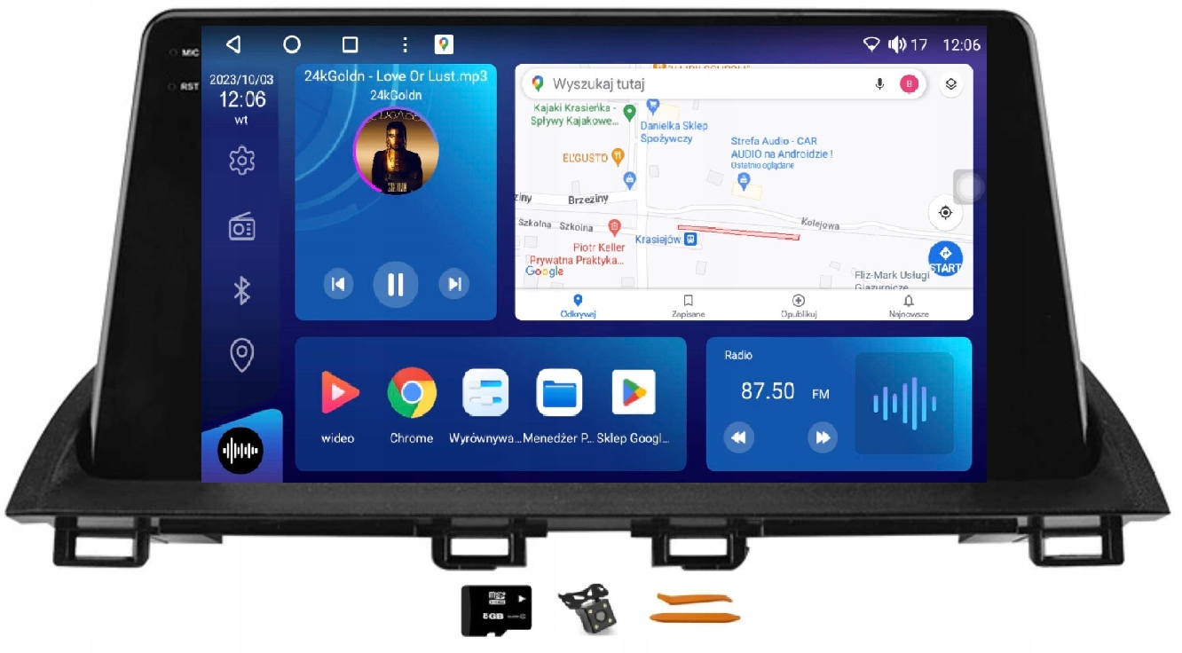 Rádio Android Navigácia Qled Carplay Lte 64GB Gps Dsp Mazda 3 13-18