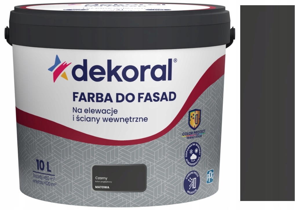 Dekoral Polinit Barva Na Fasády Akrylová Fasádní Černá 10L