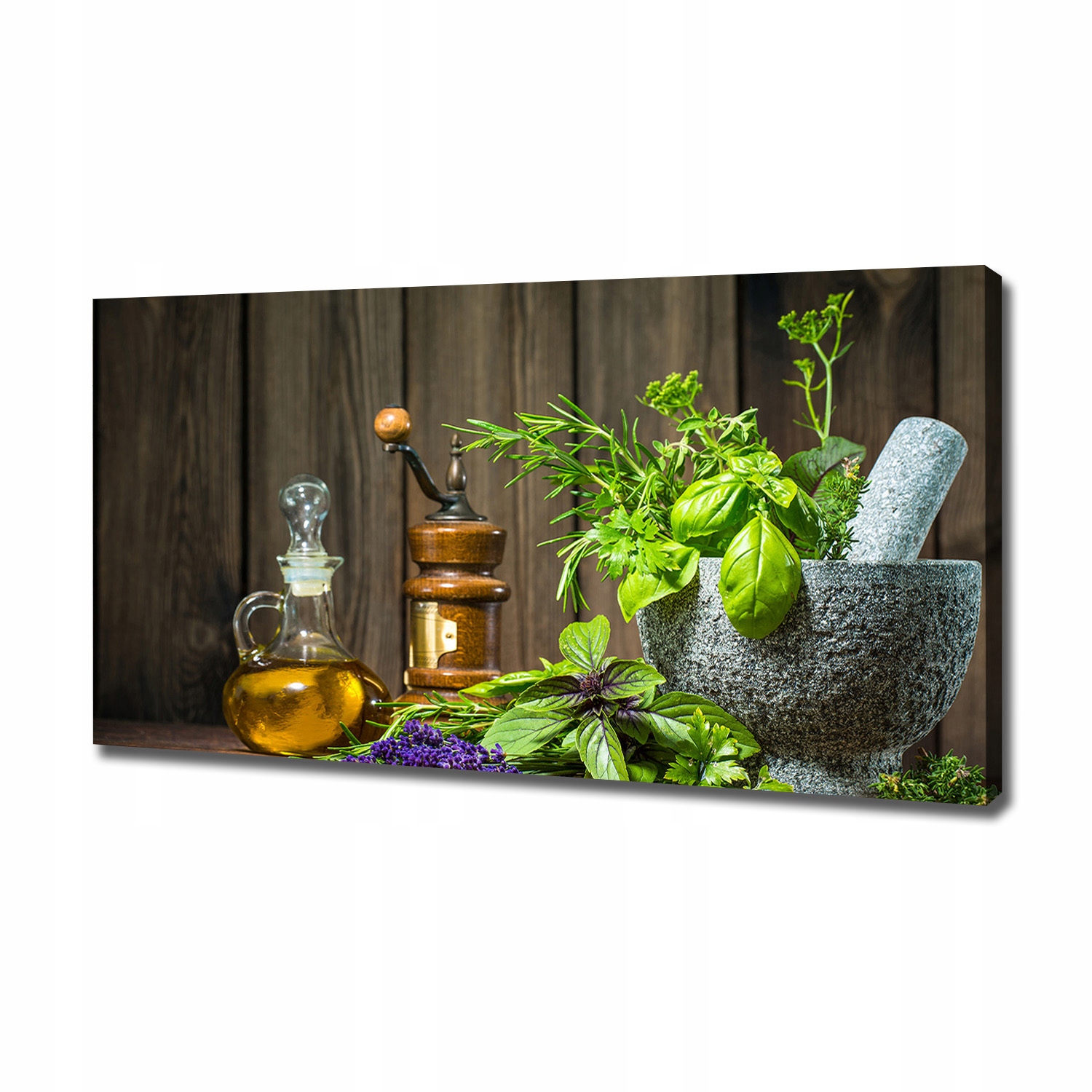 

Foto obraz na płótnie Zioła w moździerzu 120x60 cm