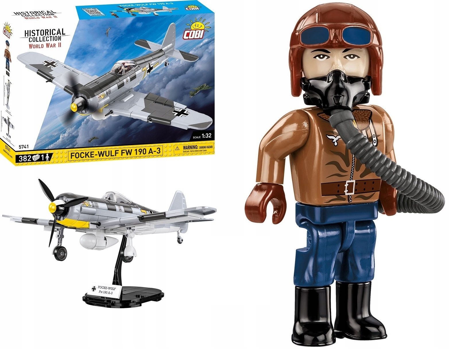 Cobi 5741 Klocki konstrukcyjne Focke-Wulf Fw 190-A3 382 elementy plastikowe