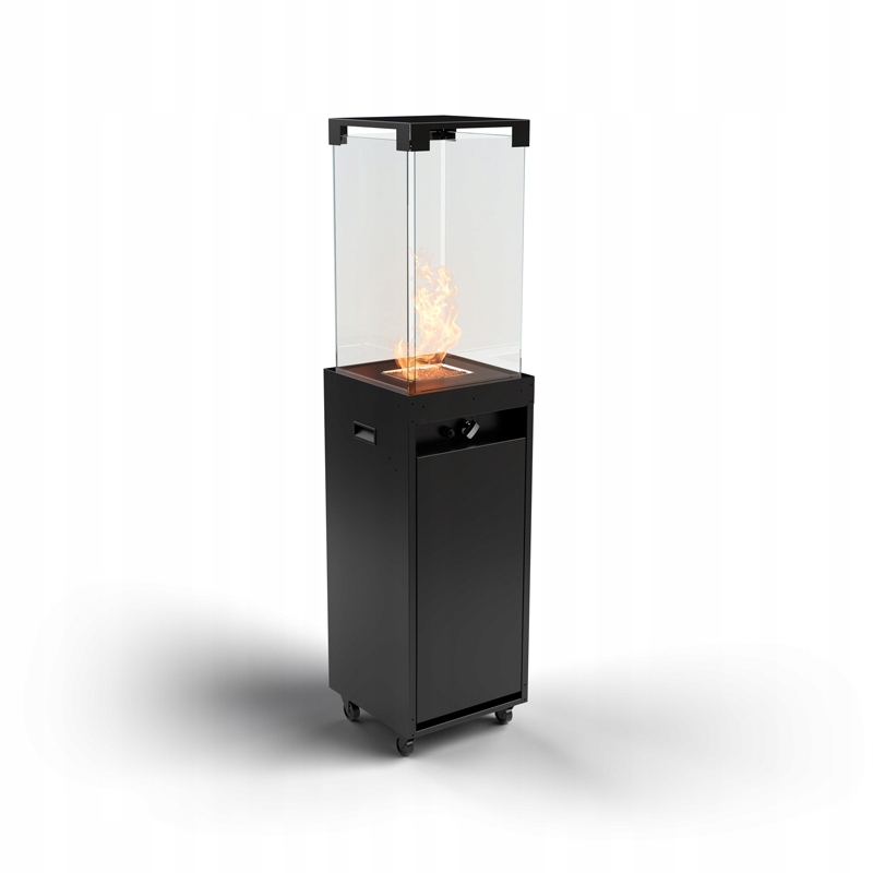 Ogrzewacz tarasowy Kominek gazowy Faro Czarny + Pokrowiec Planika Waga 20 kg