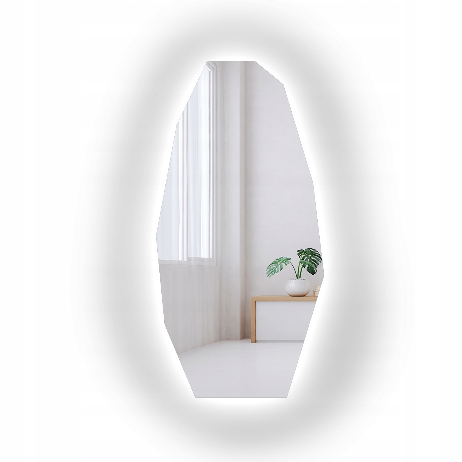 Zrcadlo z organického Pyrytu s Led podsvícením 75x150