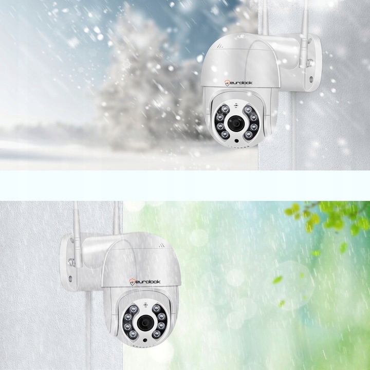 KAMERA ZEWNĘTRZNA WIFI OBROTOWA FULLHD CZUJNIK RUCHU 2MPx ŚLEDZENIE 4xZOOM Certyfikat CE