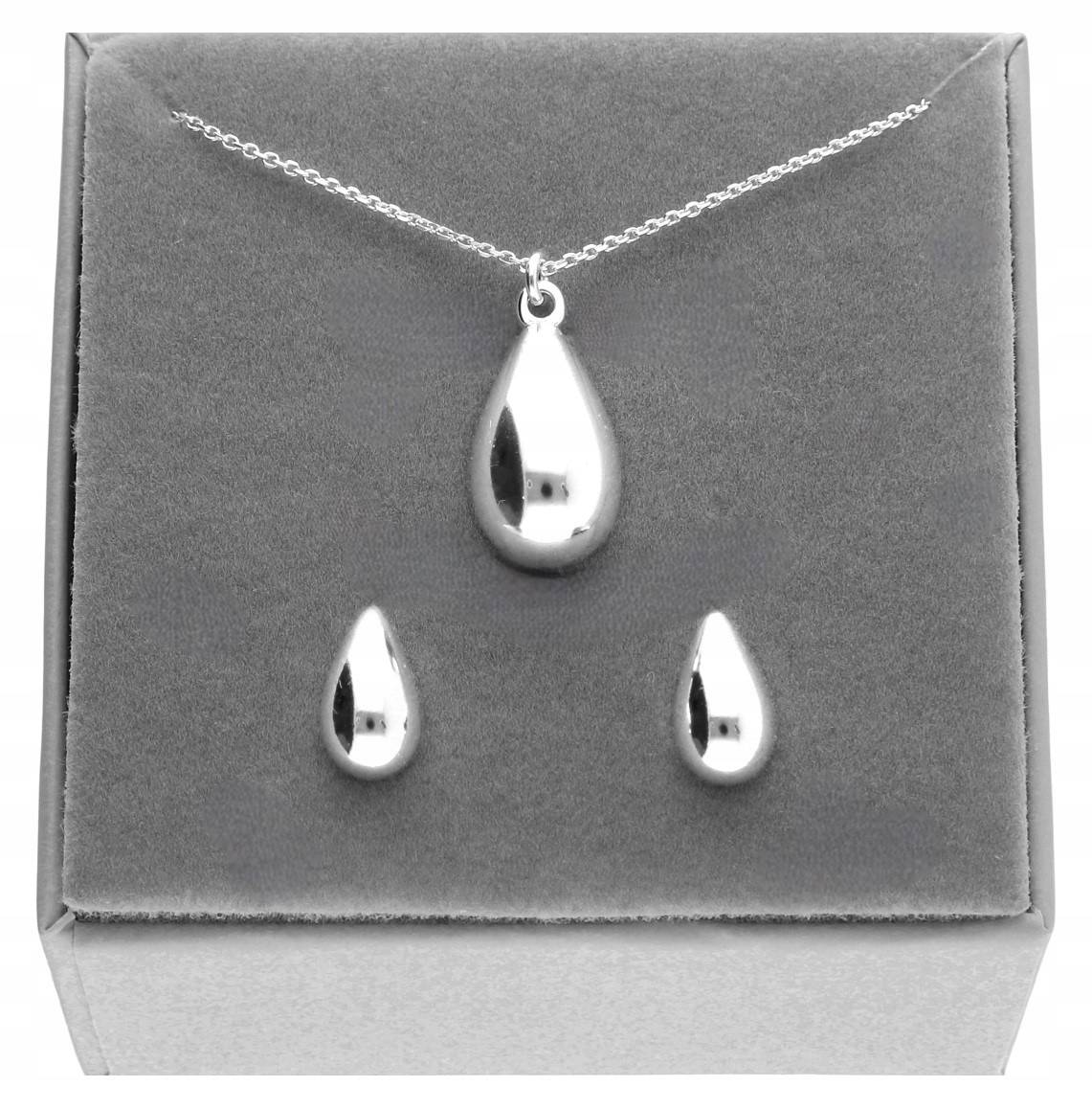 Komplet Stříbrných Šperků Komplet Kapky Slzy Stříbro 925 krabička