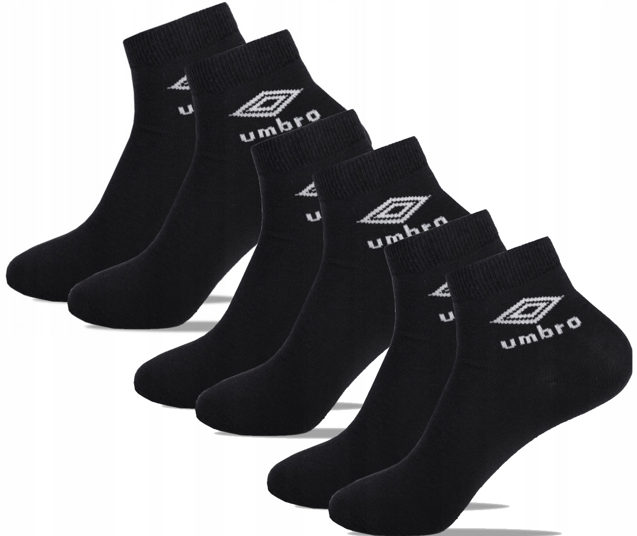 UMBRO PONOŽKY QUARTER ČIERNE 3-PACK 39-42