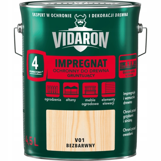 Impregnat do drewna Vidaron 4,5L Bezbarwny V01