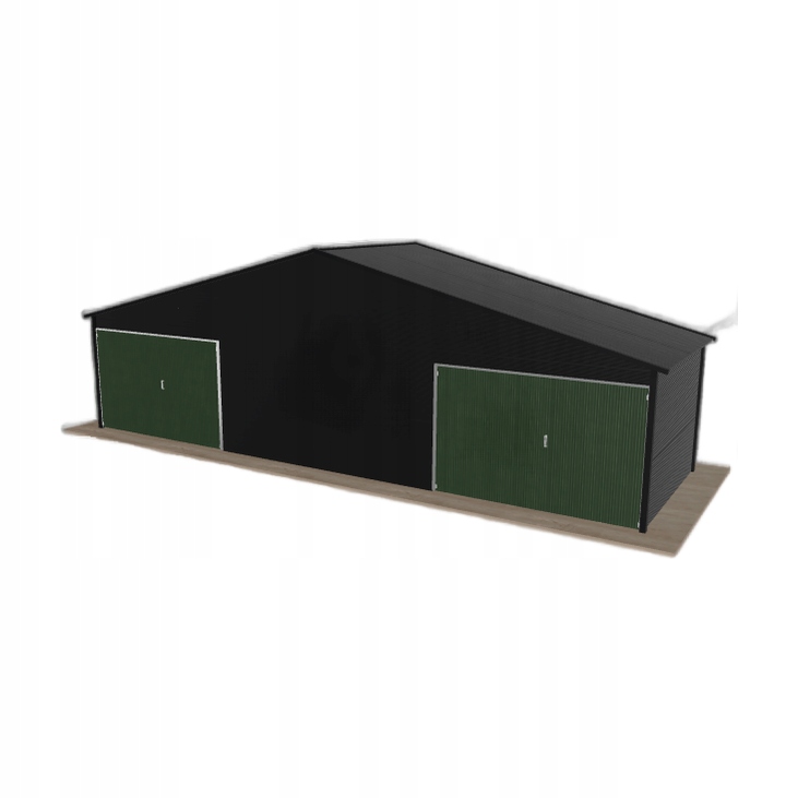 Plechová garáž 10x3 m dvoupolohová, dvoupolohová, černá