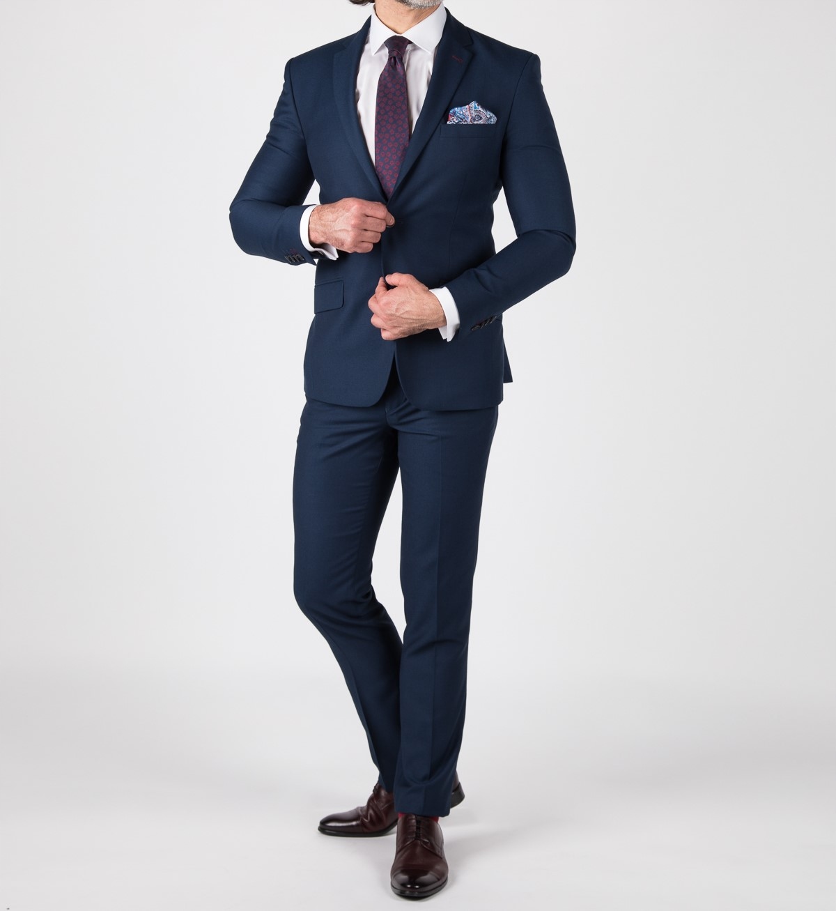 Pánský oblek jednoradový tmavě modrý Slim 182/100/86