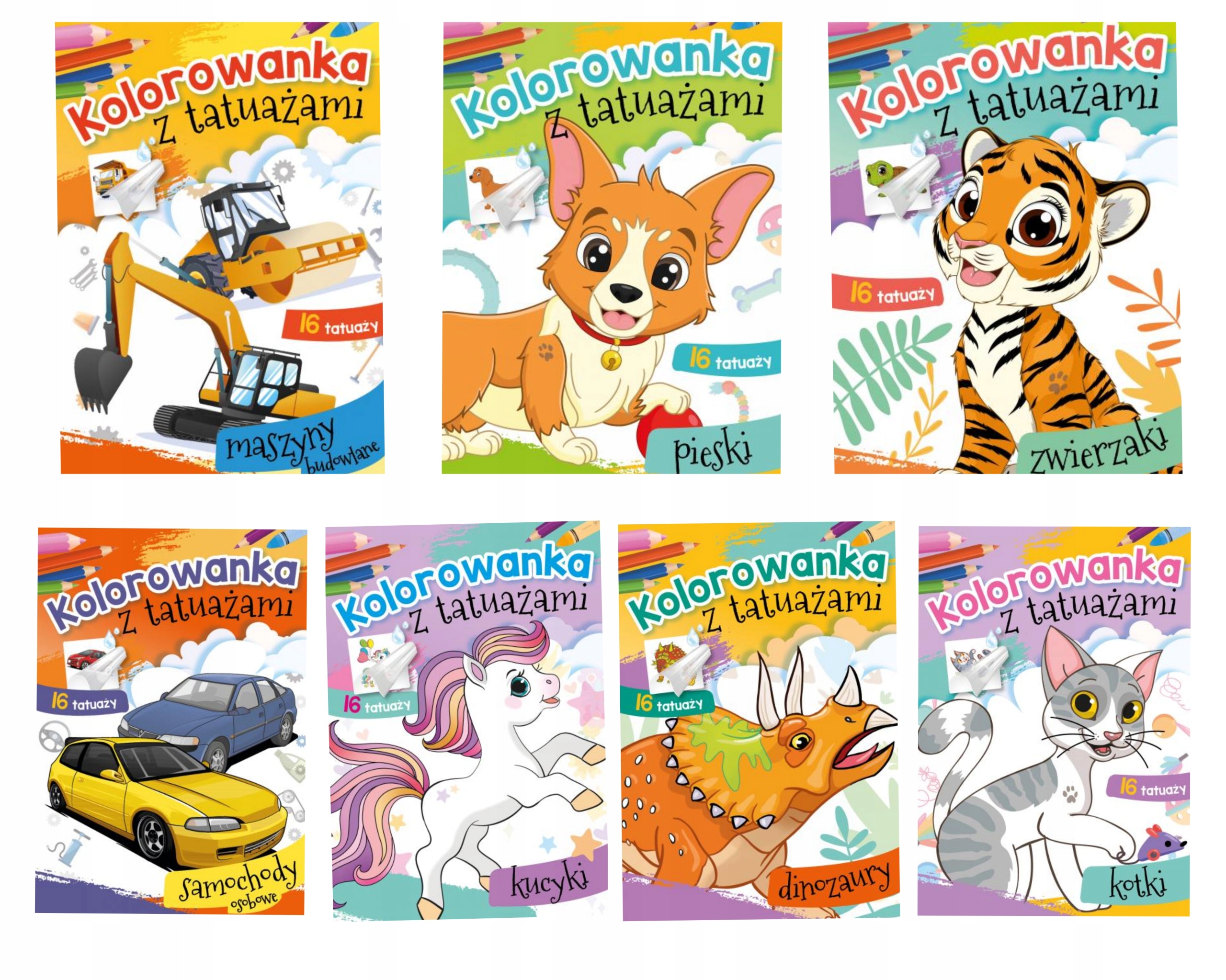 

Zestaw 7x Kolorowanka tatuażami aż 112szt Wybierz