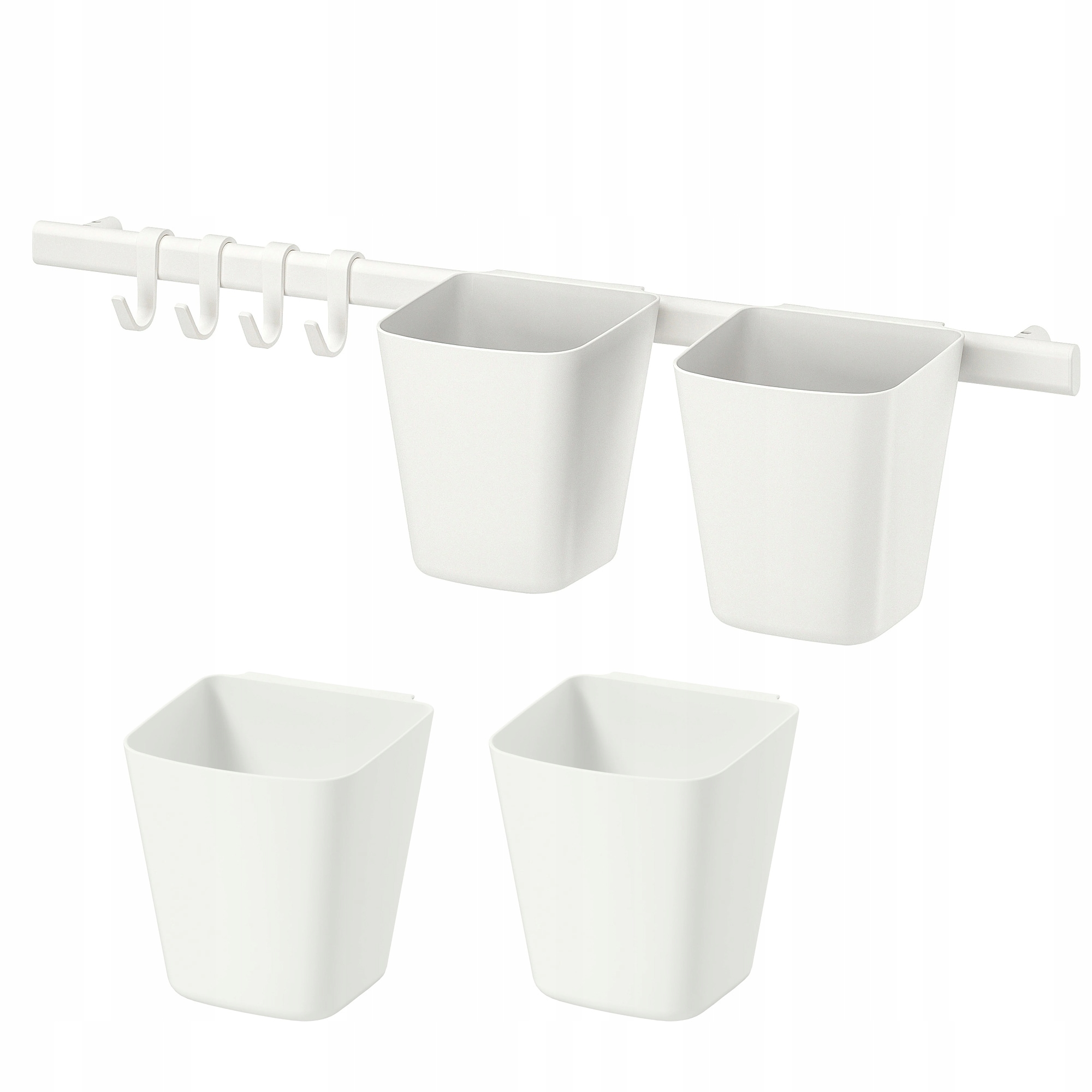 DRĄŻEK RELING SUNNERSTA 60CM +4 POJEMNIKI +HACZYKI