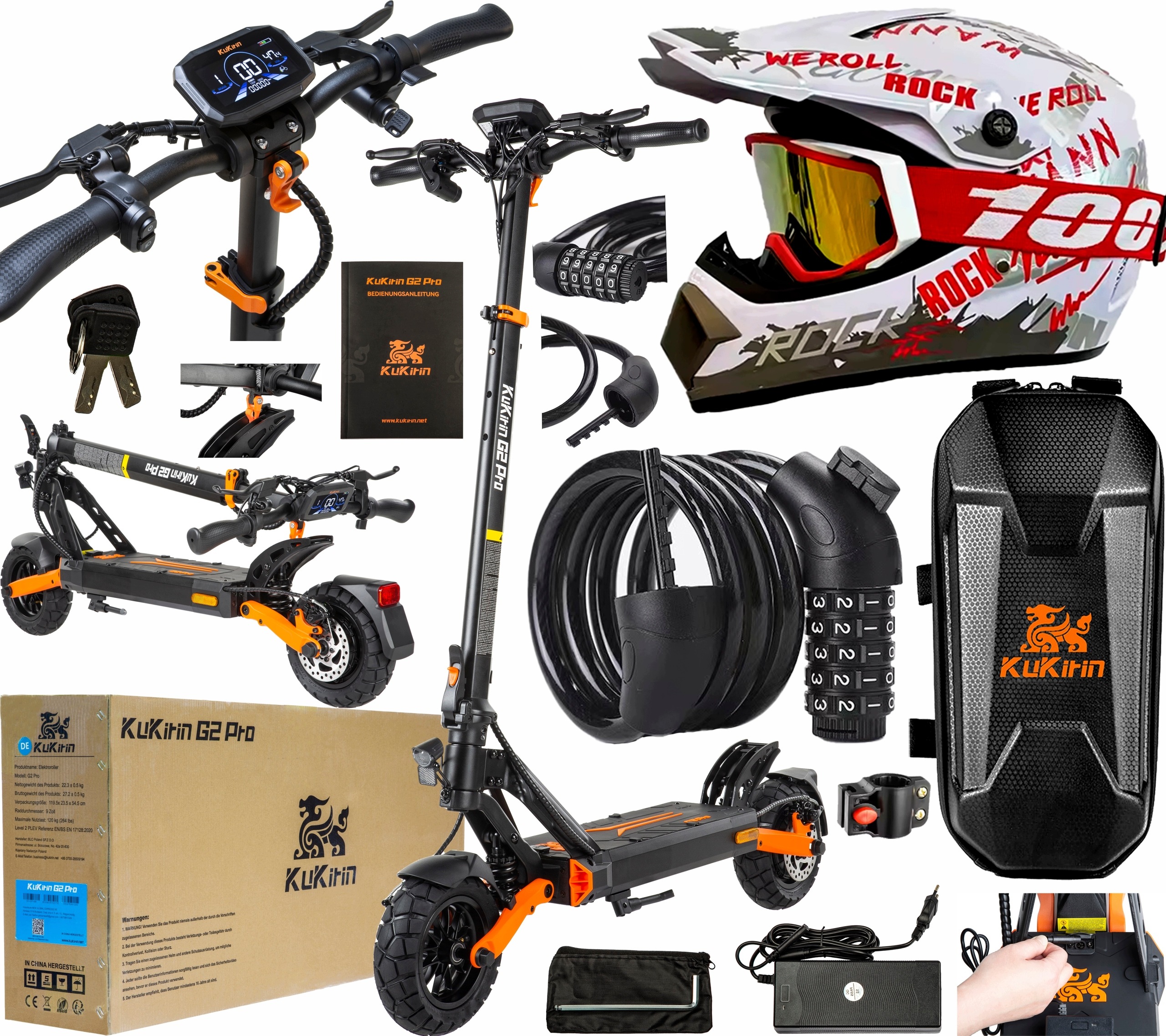 KuKirin G2 Pro-ABE Elektrická koloběžka 500W 20KM/H 15.6Ah 65KM +3 Dárek