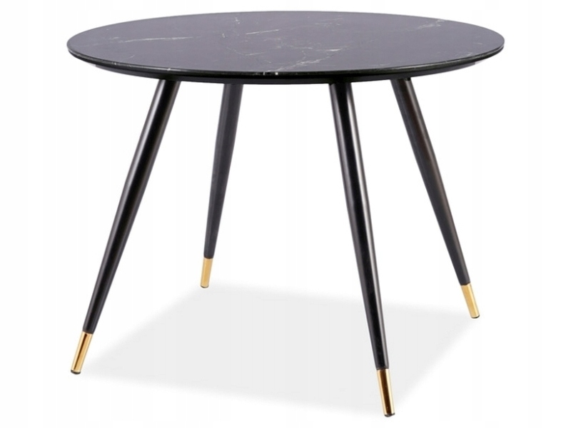 Kuchyňský stůl Cyryl II efekt kamene/černá/zlatá barva 100 cm Sig