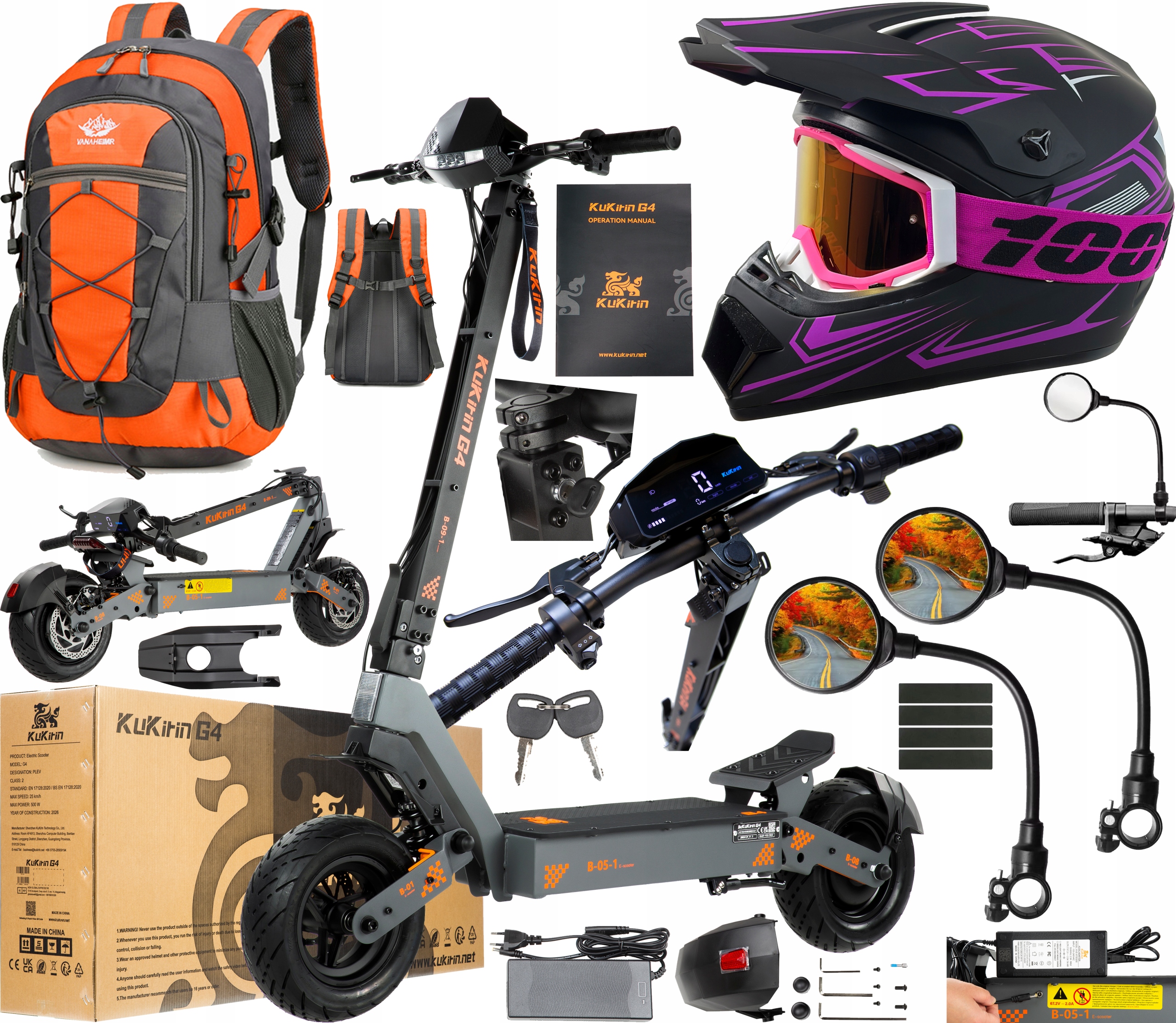 2026 Kukirin G4 Pojazdy elektryczne 2000W 70KM/H 60V 20AH 75KM 11" +Prezent