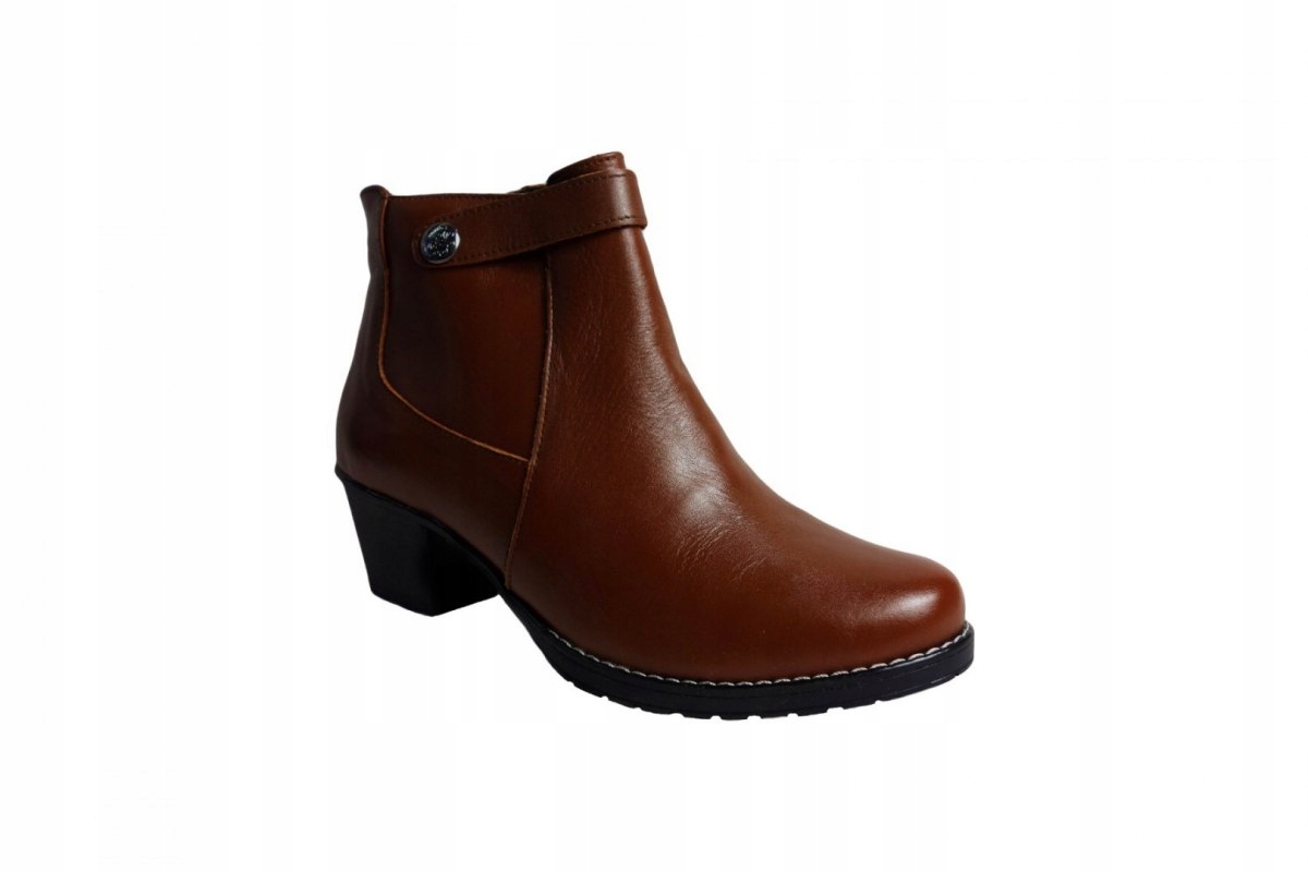 Botki brązowe na szerszą stopę obcas 4,8cm nr.37