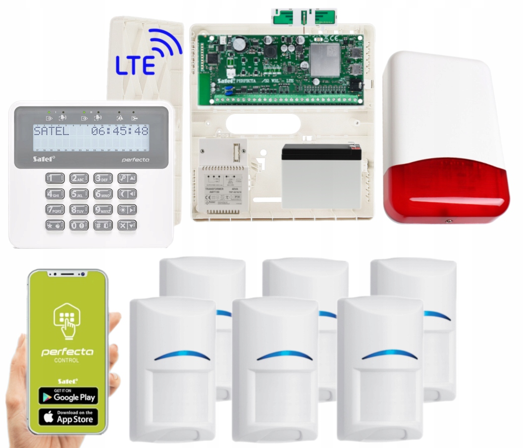 System Alarmowy Do Domu Satel Perfecta 32 Lte 6 Czujek Bosch Sms Aplikacja