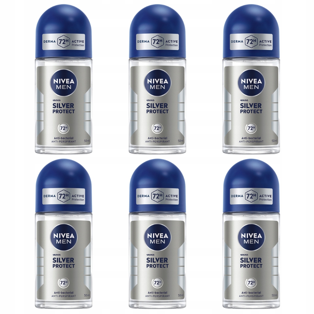 Nivea Men Silver Protect Antiperspirant pro muže v kuličce do podpaží 50 ml x 6 Ks
